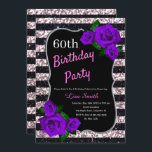 Svart Rosa Rand Glitter Lila Ro Inbjudningar<br><div class="desc">Elegant Black och ro rosa rand glitter och lila rosor födelsedagsfest inbjudan för kvinnor i alla åldrar. Åldern kan ändras för vilken ålder som helst. Text kan ändras till vad som helst för att passa din händelse. Typsnitt, typsnitt färg och text är helt anpassade! Papper form och typ kan anpassas...</div>