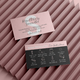 Svart Rosa Resin Products Care Instructions Visitkort
