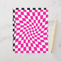 Svart Rosa Retro Checkated Scrapbook Papper
