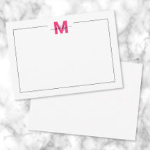 Svart Rosa Skript Namn Monogram