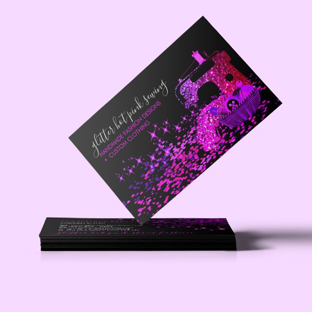 Svart Rosa Tailor Sewing Maskin Garn Quiling Visitkort (Skapare uppladdad)