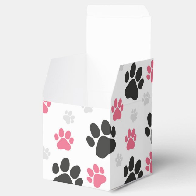 Svart Rosa Tassavtryck Hundägare Valp Älskare Husd Presentaskar (Öppnad)