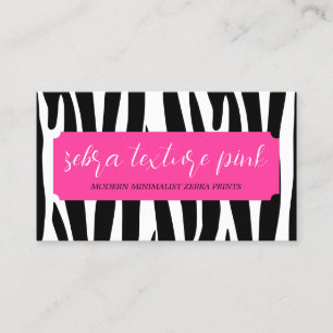 Svart Rosa Textur Enkel Mönster Zebra Visitkort