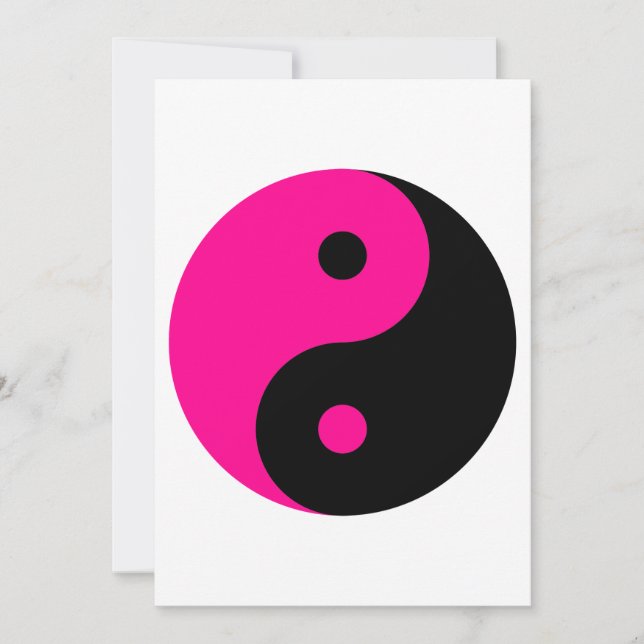 svart rosa yin yang inbjudningar (Framsida)