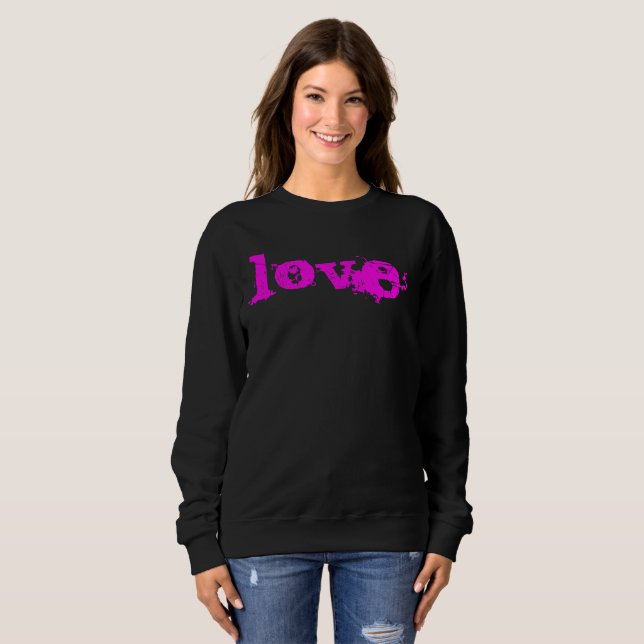 Svart- & rosaKÄRLEKtröja för HENNE T Shirt (Hel framsida)