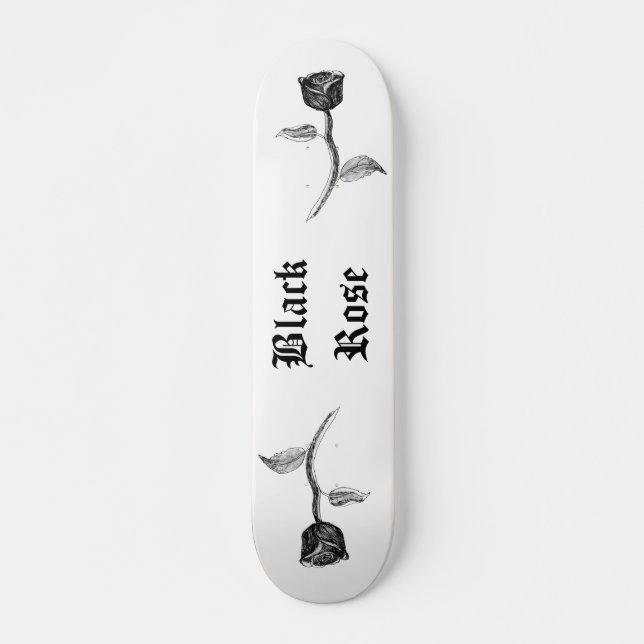 Svart Rose. Skateboard Bräda 21,5 Cm (Framsida)