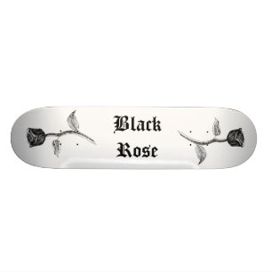 Svart Rose. Skateboard Bräda 21,5 Cm