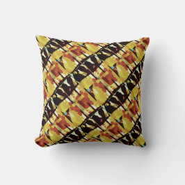 Svart roséfärgad Abstrakt med små plattor av gult Kudde