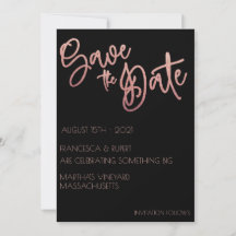 Svart & Roséguld Glitter Wedding Art Deco