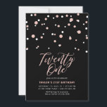 Svart & Roséguld Twenty One 21-årsfest I Inbjudningar<br><div class="desc">Fira din speciella dag med denna minimalistiska inbjudan till 21-årsfest. Denna design har en stilren typsnittsstil "Twenty One" med hexagonformad konfetti i en svart och roséguld färgkombination. Fler designs finns tillgängliga i min butik BaraBomDesign.</div>