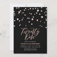 Svart & Roséguld Twenty One 21-årsfest I