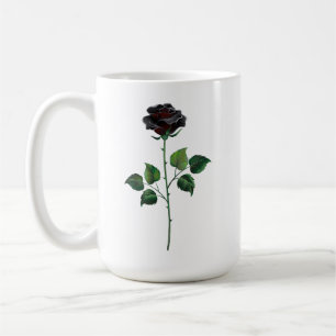 Svart rosenblomma kaffemugg