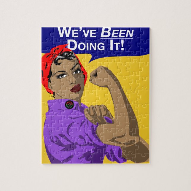 Svart Rosie-Weve som gör det Pussel (Vertikal)