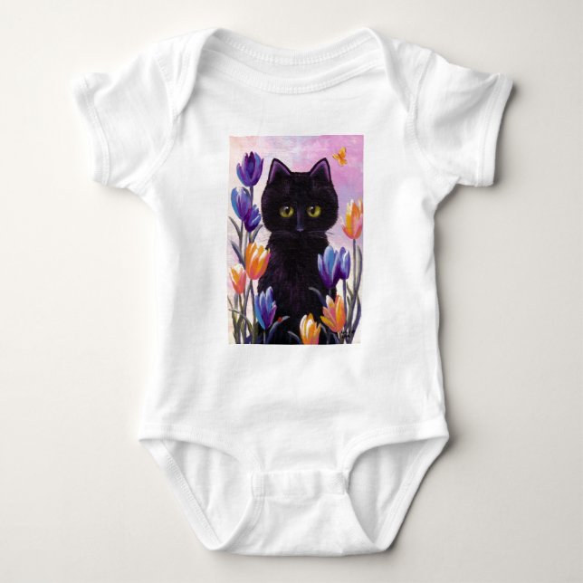 Svart rosor Creationarts för blommor för Tee Shirt (Framsida)