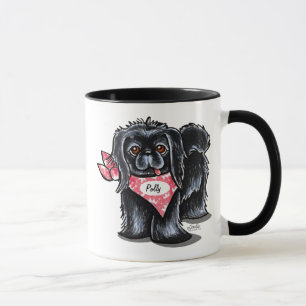Svart rosor för Pekingese smeknamnpersonlig Mugg