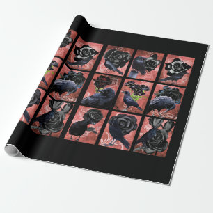 Svart rosor ravens och kråkor, gotkonsthamn presentpapper
