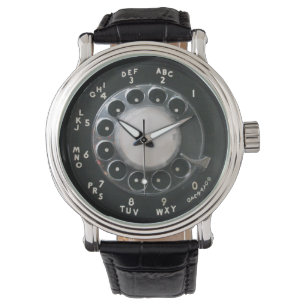 Svart roterande mobil visartavlaklocka armbandsur