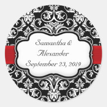 Svart/Rött band Bröllopsskåp Försegling för rött b