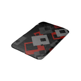 Svart rött och grått-geometriskt bad badrumsmatta