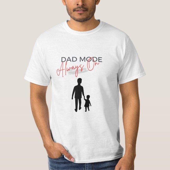 Svart rött Pappa-läge alltid på T-skirt T Shirt (Framsida)