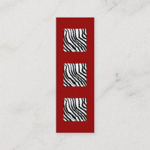 Svart rött zebra tryckmönster på djupt -. mini visitkort
