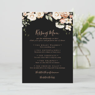 Svart-Royal-Blommigten Bröllop Kissing-menyns spel