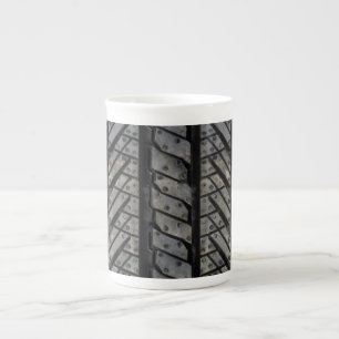 Svart Rubber design för däcktrådstruktur Benporslin Mugg
