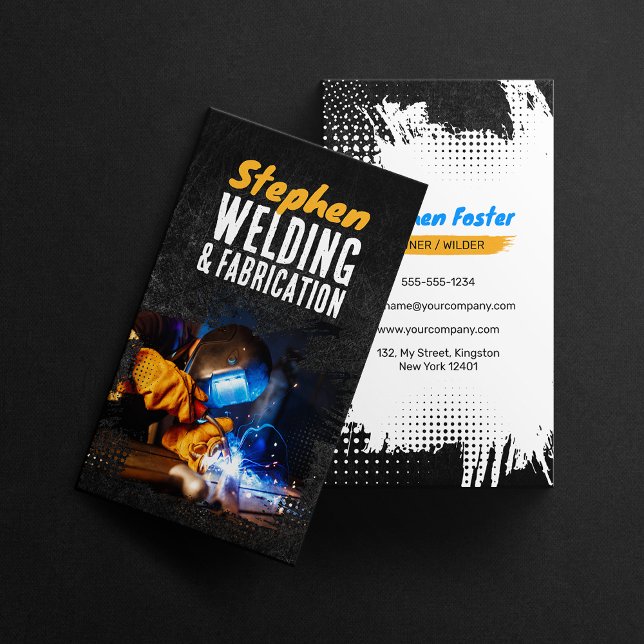 Svart rullsvetsningskontraktor Metall Fabrication Visitkort (Skapare uppladdad)