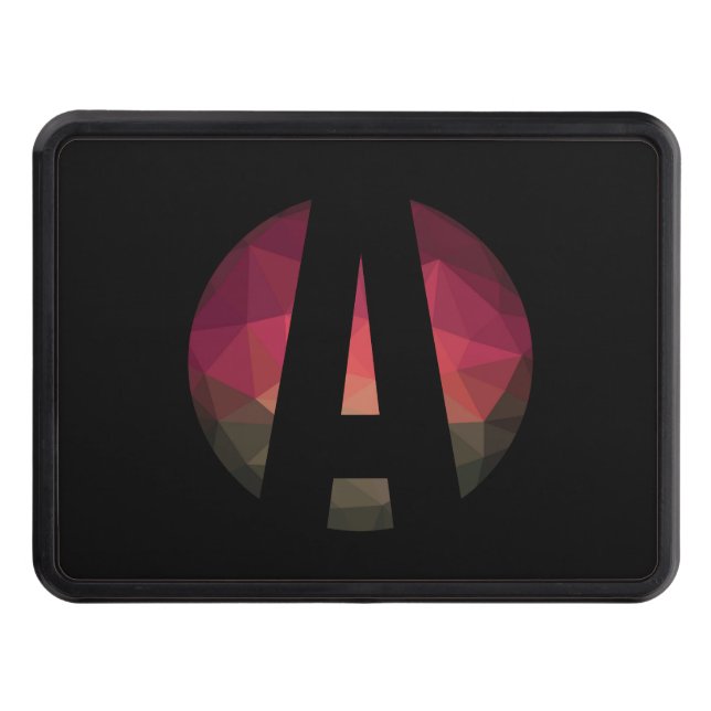 Svart, rund monogramdesign för logotyp dragkroksskydd (Framsidan)