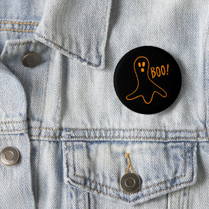 Svart runda i Kids Cute Scary Boo Halloween Ghost Knapp