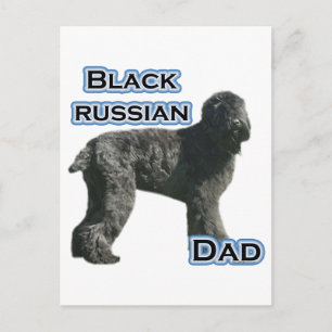 Svart Russian Terrier Pappa 4 Vykort
