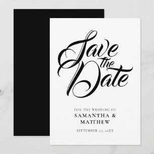 Svart Rustic Calligraphy sparar datuminbjudan Spara Datumet