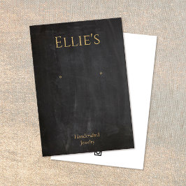 Svart, Rustic Chalkboard Earring Visning Card Visitkort