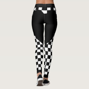 Svart Rutigt Hjärta Leggings