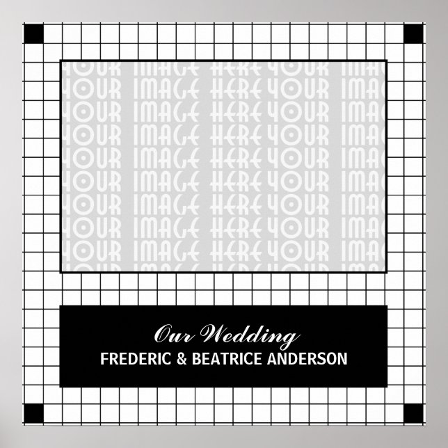 Svart rutnätsfoto poster (Framsidan)