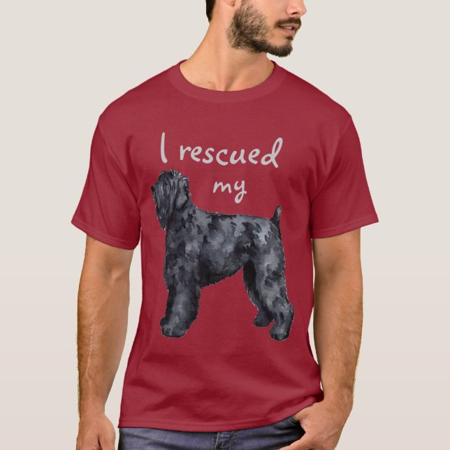 Svart rysk Terrier för rädding T-shirt (Framsida)