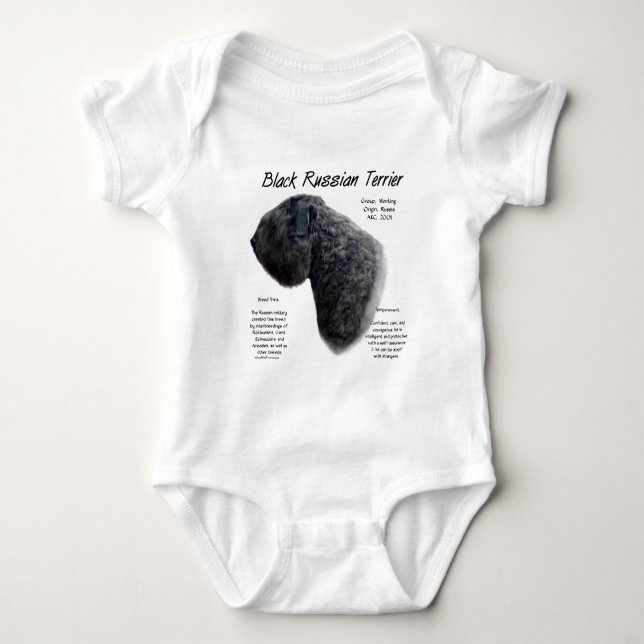 Svart rysk terrier-historikdesign tee (Framsida)