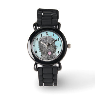 Svart, rysk terrier-målning - Cute Original-Hund Armbandsur