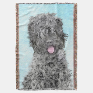 Svart, rysk terrier-målning - Cute Original-Hund Filt