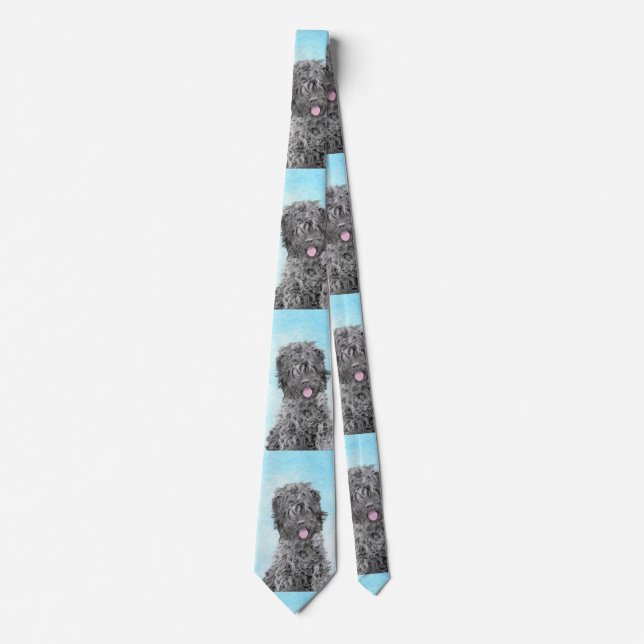 Svart, rysk terrier-målning - Cute Original-Hund Slips (Framsida)