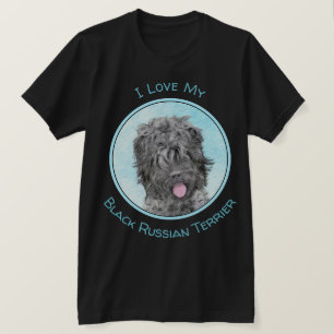 Svart, rysk terrier-målning - Cute Original-Hund T Shirt