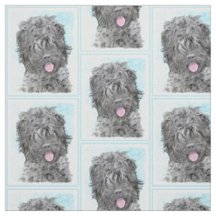 Svart, rysk terrier-målning - Cute Original-Hund Tyg