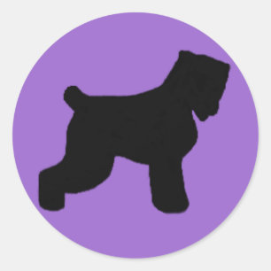 Svart rysk Terrier Runt Klistermärke