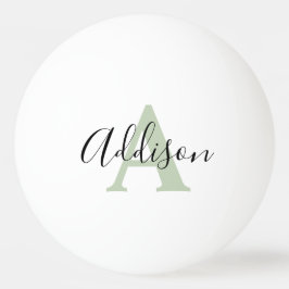 Svart sage grönt monogram namn initial pingisboll