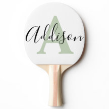 Svart sage grönt monogram namn initial