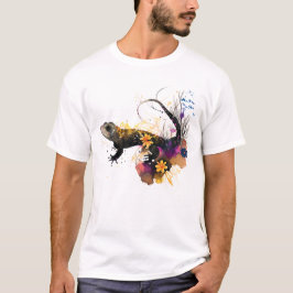 Svart Salamander Konst T Shirt