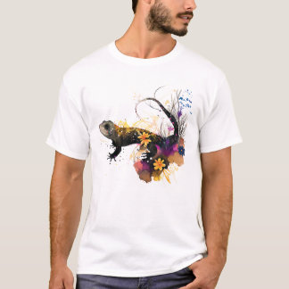 Svart Salamander Konst T Shirt