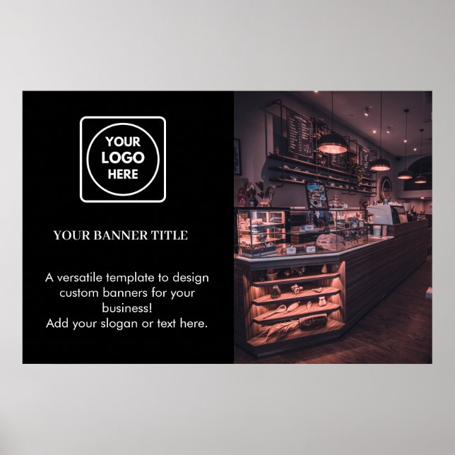 Svart säljfrämjande Poster | Anpassningsbar Busine (Framsidan)