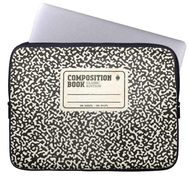 Svart sammansatt anteckningsbok laptop fodral (Framsidan)