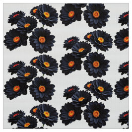 Svart sammetblommor tyg
